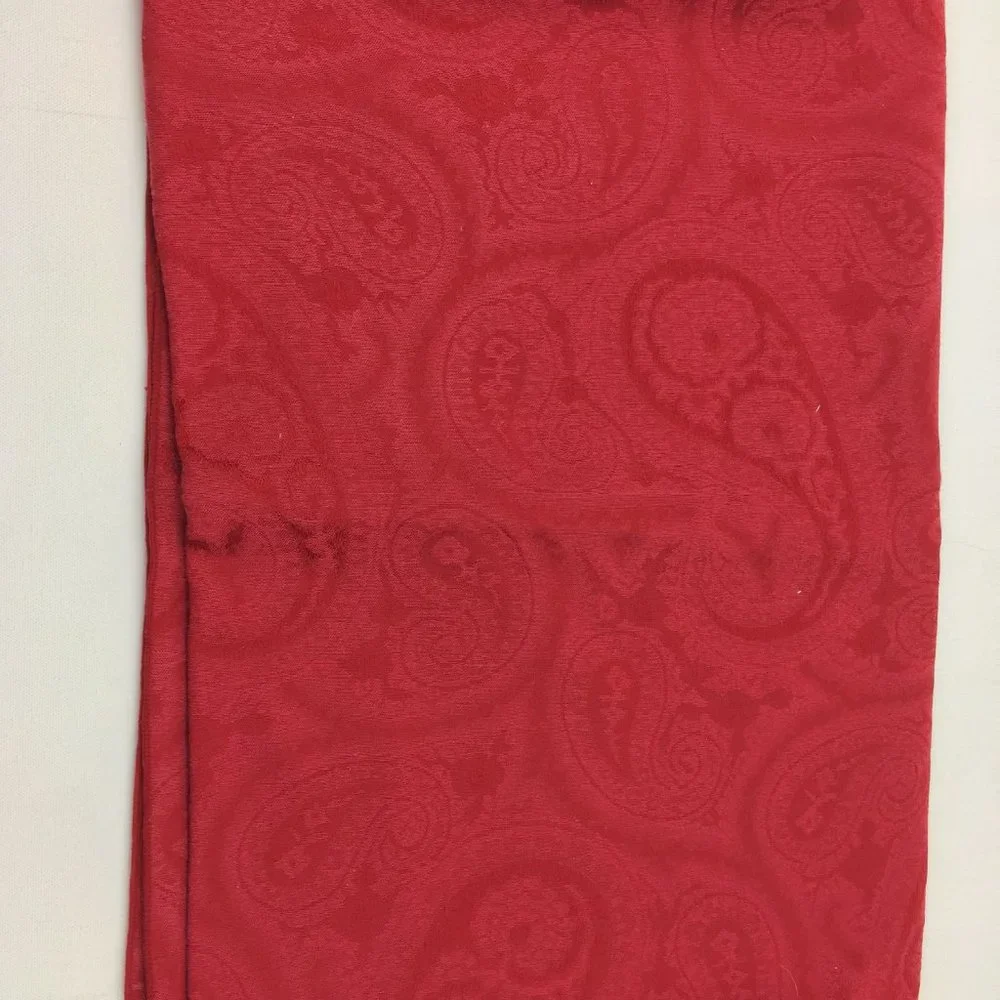 Red Paisley Tablecloth Holiday Event Party Dining Table Setting Fabric 82' X 60